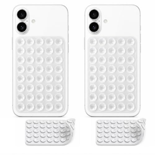 ENBRWAS Doppelseitige Silikon Saugnapf Handyhalter 2er Set, Transparent | Freihändige Halterung für Selfies, Videos und Anrufe auf glatten, sauberen, trockenen Oberflächen