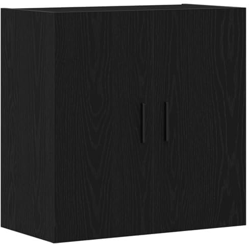 vidaXL schwarzer Eichenschrank mit verstellbaren Regalen zeitgemäßer Stil für Wohnzimmer Büro Schlafzimmer Hergestellt aus Holzwerkstoff modernes Mattes Finish Möbelorganisation Design