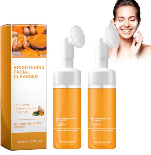2pcs Nettoyant Facial au Curcuma, 2pcs*100ml,cream | Mousse Nettoyante au Curcuma, Nettoie en Profondeur la peau du Visage, Réduit les marques D'acné