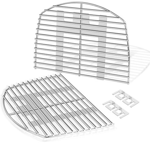 GLARETEX 7645 - Griglia per barbecue a gas Weber Q200 Q220 Q260 Q2000 Q2200 Q2400, 54,6 x 38,8 cm, in acciaio inox, per Weber 7645 7583 65811 69935, confezione da 4