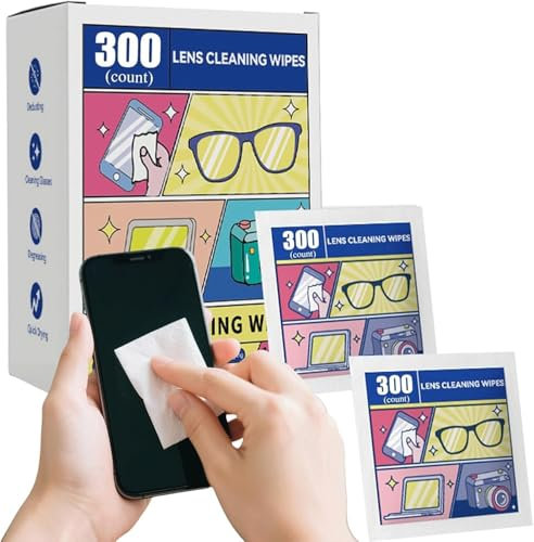 Alkoholfreie Brillenputztücher, 400 Stück - Zur schonenden und gründlichen Reinigung Ihrer Brille, Einzelverpackt - Ideal für unterwegs und Reisen