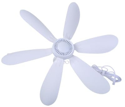 Ventilador de techo de 6 aspas de 5,5 x 2,1 mm CC 12 V con cable de 2,9 m, ventilador colgante de tienda de campaña para el hogar, dormitorio, sala de estar