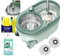 *NEW* SWISSPACK Revolving Spin Mop and Bucket White Pads Bundle (GREEN SPIN +GLOVES+CIF)