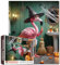 Halloween Flamingo Puzzle für Erwachsene 1000 Teile Hexe Tier auf Toilette für herausfordernde Familienaktivitätsspiele Kunst Wanddekoration Heimdekoration DIY Handwerk Puzzle Geschenk