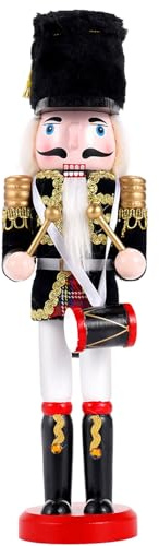 COMBIUBIIU Christmas Decorations Nutcracker Soldiers,12 inch Wooden Traditional Nutcracker Figures,Festive Collectible Ornament Gift for Thanksgiving Christmas Decor（Drum）