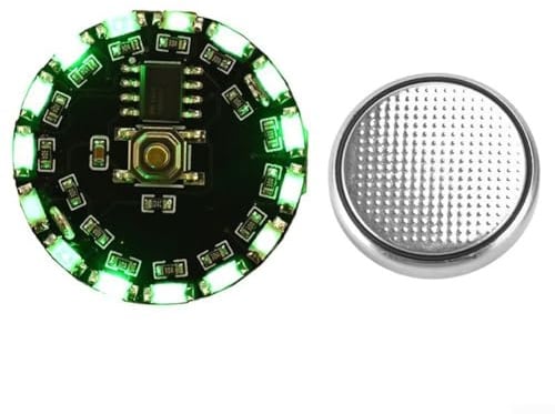 CWOQOCW Mini-LED-Kontrollleuchte, magnetisch, wasserdicht, 16 Modi, Knopfschalter, batteriebetrieben, Metall, dekorative Beleuchtung (grün)