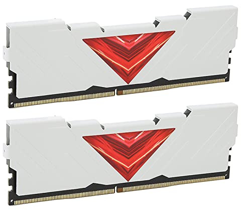 Naroote RAM de Bureau 3200MHz Module de Mémoire DDR4 Haute Vitesse 8GB RAM de Jeu en Alliage d'aluminium 2 Pièces Conception pour Ordinateur de Bureau (White)