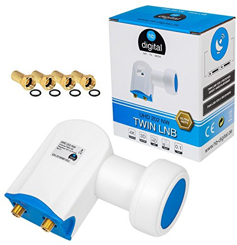 LNB (Low Noise Block Downconverter) LNC (Low Noise Converter) Full HD TV 3D with Gold-Plated Contacts and Removable Weather Protection in HB Digital Set with Free Gold Plated F-Connectors