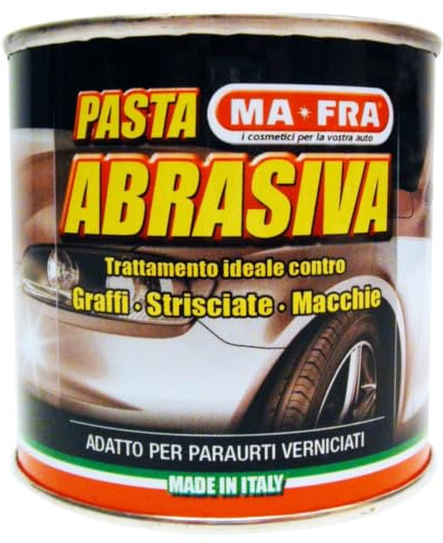 Ma-Fra, Schleifpaste, entfernt Kratzer, Flecken, Karosserieteile, geeignet für lackierte Stoßstangen