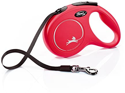 flexi® Classic M Gurt 5 m rot, Roll-Leine für Hunde bis 20 kg