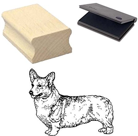 « WELSH CORGI PEMBROKE » Motivstempel mit Kissen Scrapbooking - Embossing - Basteln - Hund
