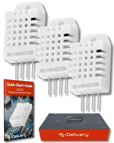 AZDelivery 25 x capteurs numériques de température et d'humidité DHT22 AM2302 compatibles avec Arduino et Raspberry Pi, e-Book Inclus!