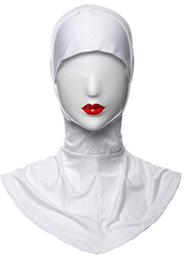 BESTOYARD Frauen Einstellbare Muslim Hijab Neck Cover Schal Haube Innere Hijab Cap Full Cover Bone Lady Islamische Muslimische Kopfbedeckung (43x45 cm, Weiß)