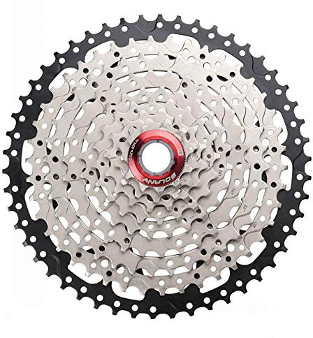 BOLANY 8-9-10-11-12 Geschwindigkeitskassette 11-32T 11-36T 11-40T 11-42T 11-46T 11-50T 11-52T Wide Ratio MTB-Fahrradteil Freilauf Ritzel mit Umwerferverlängerung (10 Geschwindigkeit 11-46T)