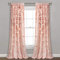 Lush Decor Riley Fenstervorhang, halbtransparent, gerüscht, strukturierte Schleife, Fensterpaneel für Wohnzimmer, Esszimmer, Schlafzimmer (Einzelbett), 137 cm B x 240 cm L, Blush