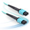 SUWOLF 10M / 33FT 12 Fibres Patch Cordon de Raccordement En Fiber Optique MPO - MPO (Femelle/Femelle) Polarité B OM3 LSZH Cavalier Fibre Optique MPO/Câbles Patch Cord Compatible Connecteur MTP Aqua