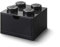 LEGO Desk Drawer 4 Knobs Black - Stackable Storage Box, 158x158x113 mm, 2.9L Capacity, Desk Storage, Kids Room, Office, LEGO accessories, Home Decor