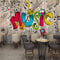 PSiFound® 3D Wandbild Selbstklebende Tapete Musik Farbe Gitarre Graffiti (200X150Cm) Kinderzimmer Tapete Poster Fototapete Junge Mädchen Schlafzimmer Raumdekoration Umweltschutz