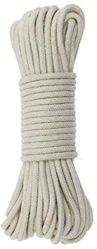Jukway Corde en Coton Naturel 3 mm, Corde Tressée Ronde de 10m/32 Pieds avec Noyau, Cordon Macramé Multifonction de Fil pour Couture, Groupée, Décoration de Bricolage, Artisanale - Blanc Brut (10M)