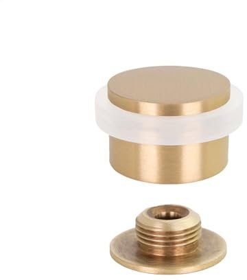 Klebe-Türstopper | Gewindesockel | 20 x 28 mm | Weißer Gummi aus Natursilikon | Messing Finish Matt | Einfache Befestigung | 100% zweckmäßig | Mod. I-103/28| EVI Herrajes