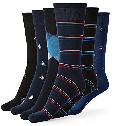 Enrico Coveri (6 Paia Calzini Corti Uomo, in Morbido Cotone Mercerizzato con Punta e Tallone Rinforzati, Mix Fantasie Classiche, Certificati OEKO-TEX, Colori Assortiti, Taglia Unica, Made in Italy