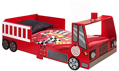 VIPACK Bed, Technisches Holz, rot, Twin