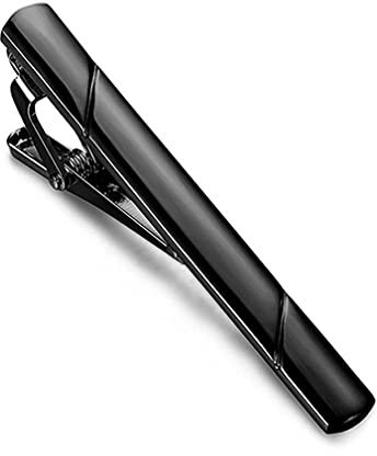 Pince à cravate minimaliste en métal pour homme -Pince à cravate - Pour le travail, les mariages, les occasions décontractées ou formelles - le noir