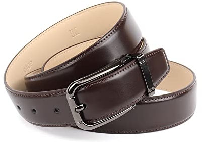 Anthoni Crown Herren Ledergürtel Gürtel, Dunkelbraun, 95