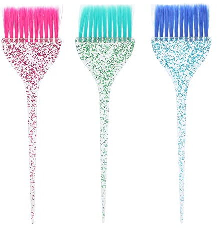 Ensemble de Pinceaux de Couleur de Cheveux, Outils de Coloration des Cheveux, Ensemble de Pinceaux de Couleur de Cheveux 3 Pièces Ensemble de Pinceaux de Teinture Transparents avec Manche Long pour Ut
