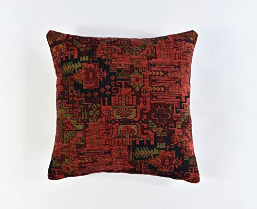 Kelim Muster Kissen 60x60 cm Ethnische Stoff Kissenbezüge Orientalische Kopfkissen Boho Tribal Kissenhülle Dekokissen Türkischer Sofakissen Zierkissen