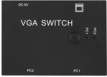 Conmutador VGA, Dos Entradas Una Salida Adaptador Monitor Dual Audio Divisor 2 en1 Salida Pantalla Extendida HD Escritorio Computadora Soporte VGA XVGA SVGA UXGA Sincronización Múltiple Switch Host
