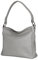 AmbraModa GL35 - Damen Handtasche Schultertasche Umhängetasche aus genarbtem Rindsleder (Hellgrau)