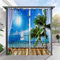 SK Studio 2 Stück Outdoor Vorhang Wetterfest Wasserdicht Sichtschutz Sonnenschutz Vorhang mit Strand-Ozean-Druckmuster für Balkon Terrasse Veranda Pergola Gartenlaube Stil 9, 210x230cm