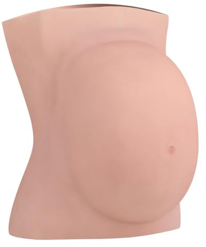 EQAIWUJIE Faux Ventre de Grossesse Artificiel en Silicone pour cinéma et télévision, Cosplay, Photographie (6 Mois/1,8 kg, White)