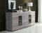 Furnix 2-türig Sideboard Tinna ohne LED - Kommode mit Glastüren und Schubladen - Highboard für Wohnzimmer Flur Schlafzimmer - 170 x 80 x 40cm - Anrichte mit viel Stauraum - San Remo