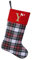 Yehnois Initial Monogramm Personalisierter Weihnachtsstrumpf, hängende Ornamente, 48,3 cm klassische rote karierte Strümpfe Weihnachten Urlaub Party Dekorationen (Y)