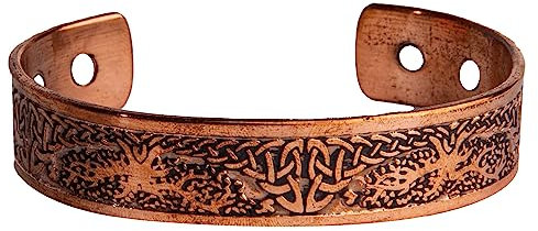 Wonder Care Armband aus 100 % Kupfer, 6 Magnete, Kupferarmband, Manschette aus massivem Kupfer für Männer und Frauen, verstellbare Größe, Samtbeutel und Box_Geschenk von Rakhi_Schwager und Schwägerin