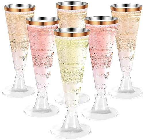 Huiyoulan 25 Stück Sektgläser plastik, 150ml - Mehrweg Sektgläser Kunststoff, Champagner Gläser Plastik für Cocktail, Dessert - Cocktailgläser für Party, Hochzeit