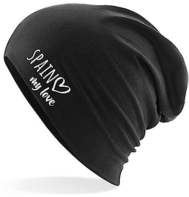 Huuraa Beanie Spain My Love Unisex Mütze Größe Black für alle Fans von Spanien Geschenk Idee für Freunde und Familie