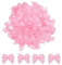 sourcing map 50 Stück Mini Satinband Schleifen 2,5cm Stoff Satinschleife Blume Bögen Ribbon Mini Band Bowtie für Handwerk Basteln Nähen Harre Hochzeit Geburtstag Party Rosa