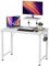 Chleby Escritorio para Ordenador, Escritorio, Mesa de Ordenador Estudio, Mesa de Ordenador con Soporte de Pantalla Blanco 80 x 40 x 75 cm