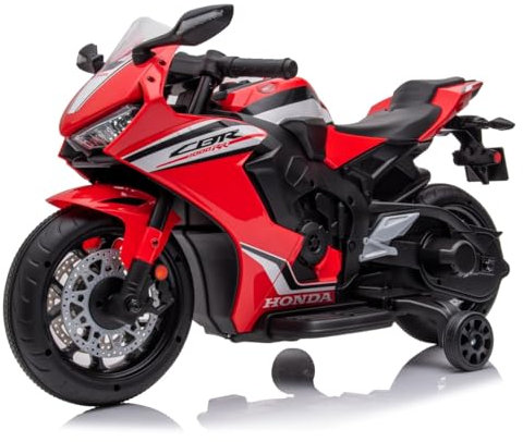 Moto électrique CBR 1000RR pour Enfants à partir de 3 Ans, Véhicule électrique avec 2 Roues stabilisatrices Amovibles (Rose)