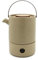 Bredemeijer große Steingut Teekanne 1.2 Liter beige - 2-teiliges Kannen-Set aus Keramik mit Teewärmer für 1 Teelicht & Tee-Filter