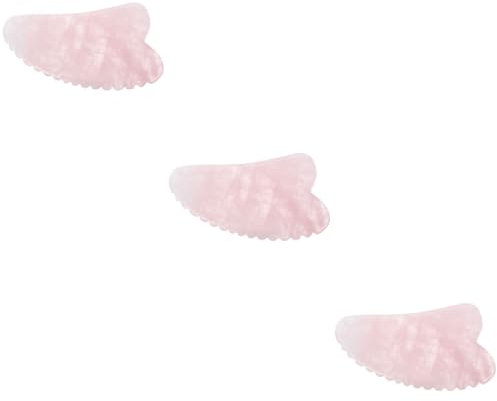 PartyKindom 3pezzi Piastra Massaggiante Quarzo Rosa Per Guasha Strumento Di Scraping Per Rilascio Muscolare Compatte Per Corpo e Viso Superficie Liscia e Sicura Per Massaggi Efficaci
