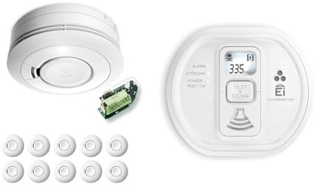 Ei Electronics Ei650RF Funkrauchmelder, Bundle aus funkvernetzbarem Rauchwarnmelder und Funkmodul & Professional Ei208iDW Kohlenmonoxidmelder