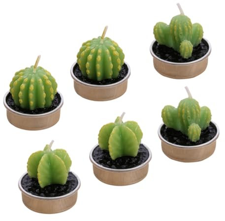 PRETYZOOM 12pezzi Cactus Candles Decorazioni Per Tealight Per Matrimonio Compleanni e Decorative