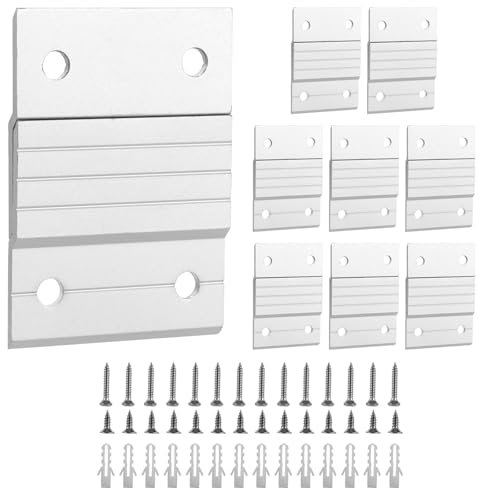 YAYODS Lot de 14 pinces en Z à suspendre - Système de suspension robuste avec vis - Rail français de 5 cm - Crochets de suspension emboîtables pour photos, miroirs, peintures