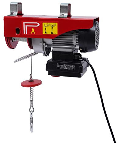Paranco elettrico da 200 kg con telecomando senza fili e imbracature, argano elettrico da 220 V per il sollevamento in fabbriche, magazzini, cantieri