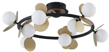 Lucande LED Deckenleuchte Pallo dimmbar (Modern) in Schwarz aus Metall (9 flammig,) - Lampe Deckenlampe Wohnzimmerleuchte
