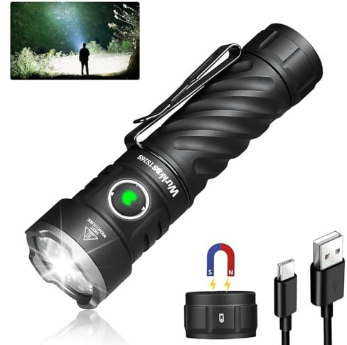 Wurkkos TS26S Rechargeable Flashlight,3100 High Lumens LED Flashlight 95CRI,Magnetic Tail Cap,191 Meters 5000K Boost Constant Current,IP68 Waterproof for Dog Walking,Camping,Emergency